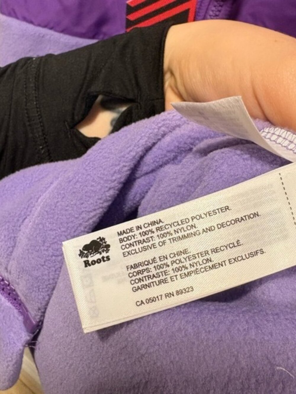 NWT Roots x Polartec Collaboration Two-Tone Purple Fleece Jacket Hoodie - Picture 9 of 10